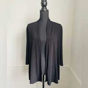 Susan Graver Black Open Front Jacket Blazer Size XS